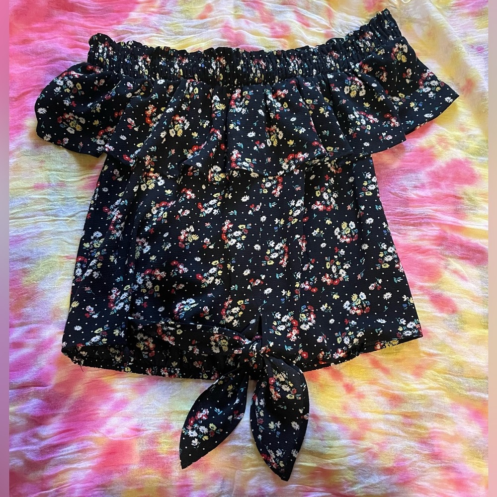 floral, off-the-shoulder top
